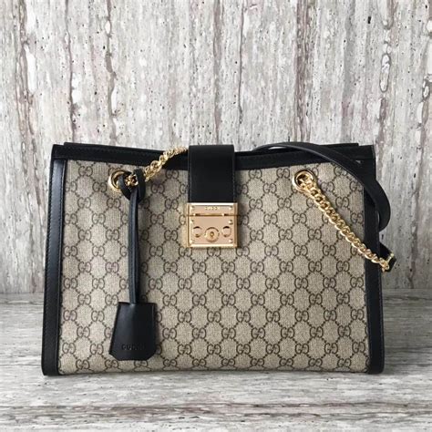 gucci padlock tote black|genuine gucci padlock bag.